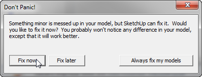 Lỗi SketchUp don't panic
