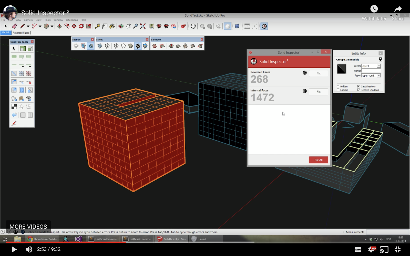 Плагины для скетчап. Solid Inspector 2 for Sketchup. Solid Inspection.