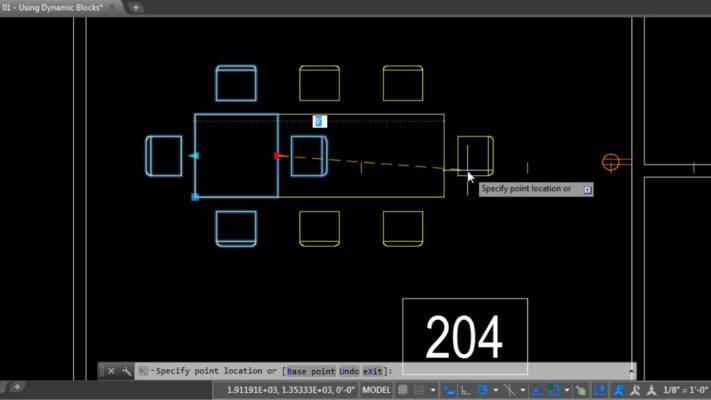 Tính năng dynamic blocks AutoCAD