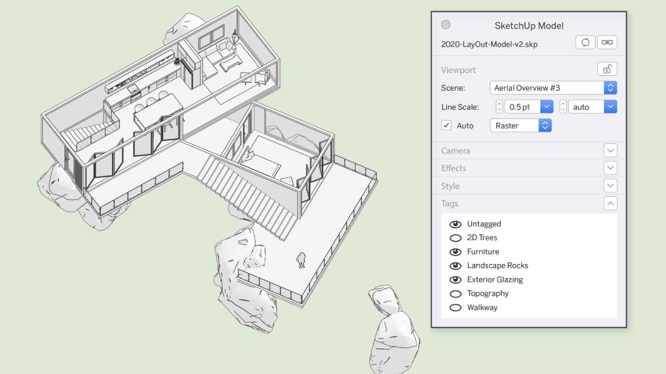 Layout sketchup чертежи