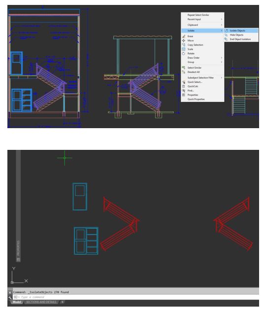 isolate object autocad