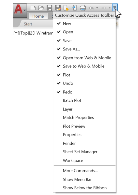 view toolbar in autocad 2016