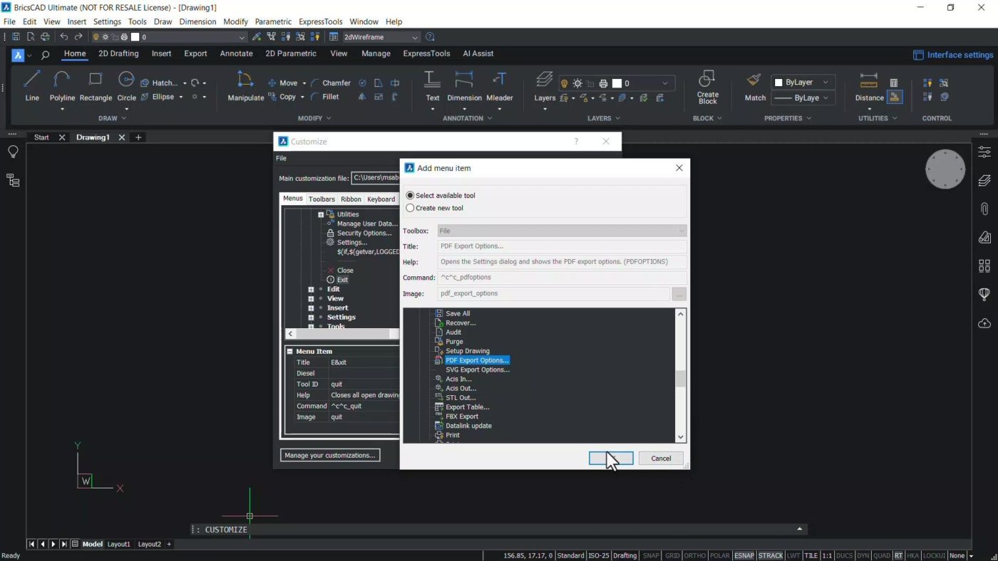 Customizing Menus Toolbar and Ribbon frame at 1m15s