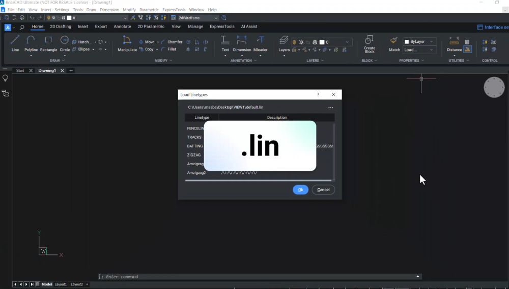 customizing linetypes in bricscad