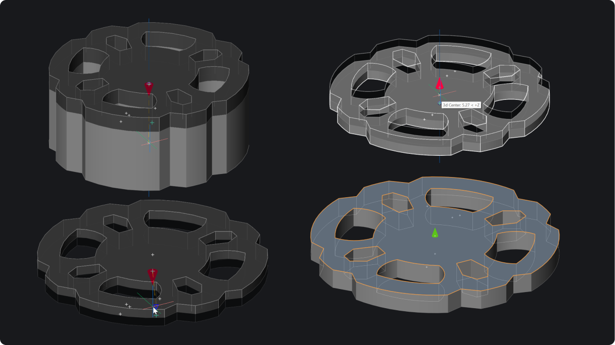 3D solid manipulation control grips