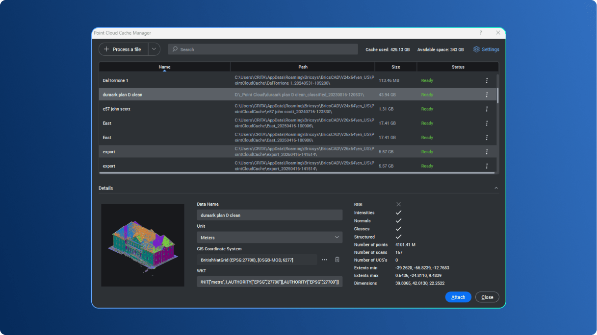Centralized point cloud management